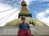Kathmandu Boudhanath 15 Peter Ryan With Boudhanath Stupa Behind 2005